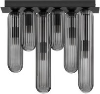 NOVA LUCE Deckenleuchte »Gustave«, LED, 6-flammig, schwarz/rauchgrau - schwarz | grau