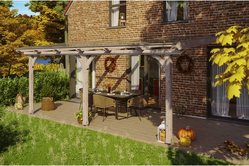 SKANHOLZ Terrassenüberdachung »Rimini«, Breite: 648 cm, Dach: Polycarbonat (PC), natur - beige