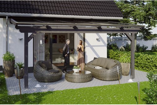 Thumbnail - SKANHOLZ Terrassenüberdachung »Ancona«, Breite: 541 cm, Dach: Polycarbonat (PC), schiefer - grau