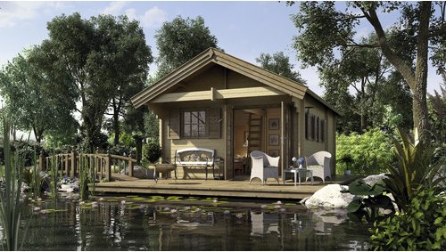 WEKA Gartenhaus »155«, Holz, BxHxT: 500 x 358 x 690 cm (Außenmaße inkl. Dachüberstand) - braun