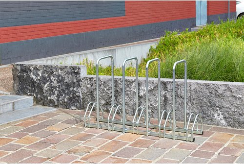 Thumbnail - Fahrradständer, für 5 Fahrräder - silberfarben