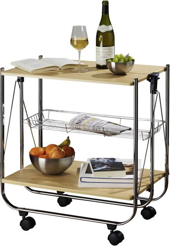 WENKO Servierwagen »Deluxe«, Holzwerkstoff, beige - braun