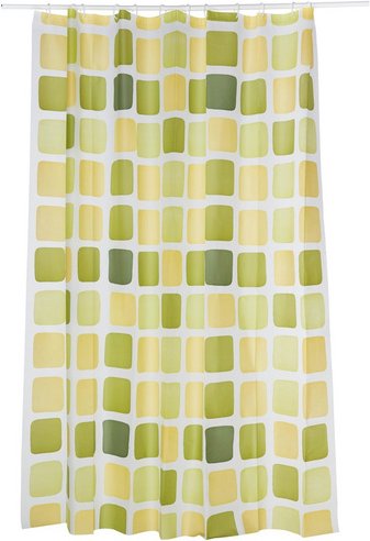 KLEINE WOLKE Duschvorhang »Sonny«, BxH: 180 x 200 cm, Quadrate, grün - gruen