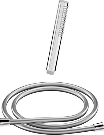 Chris Bergen Handbrause mit Brauseschlauch, chrom, Länge Brauseschlauch: 150 cm - silberfarben