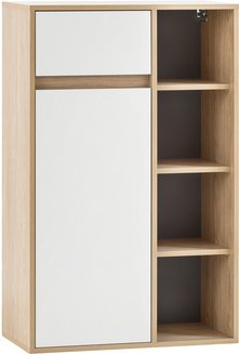 SCHILDMEYER Highboard »Mali«, BxH: 67 x 104,9 cm, mattweiß eiche - weiss