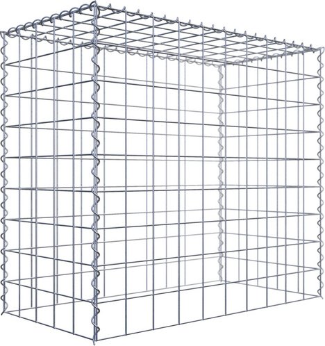 Thumbnail - Gabiona Gabione, silbergrau, Maschenweite 10 cm x 10 cm, Spirale - silberfarben