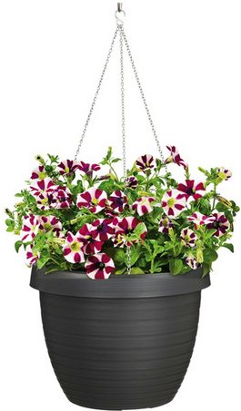 Blumenampel »Catania«, 29 x 22,4 cm (ØxH), Kunststoff, metallgrau