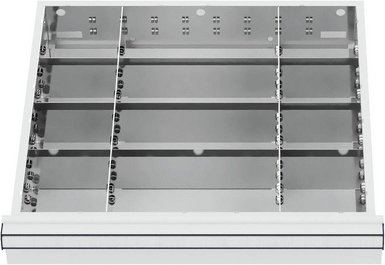 Simplaflex Fächer-Einteilung, BxT: 500 x 450 mm, Metall - silberfarben