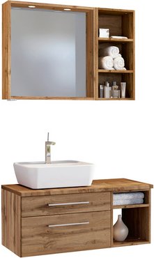 HELD MÖBEL Waschtisch-Set »DAVOS«, 7-teilig - braun