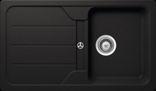 SCHOCK Küchenspüle, Formhaus D-100 Nero, Granit | Komposit | Quarz, 86 x 50 - schwarz