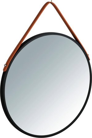 WENKO Wandspiegel, Ø: 40 cm, schwarz, rund