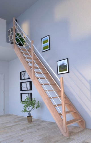 STARWOOD Raumspartreppe »Rhodos«, Buchenholz, 13 Stufen, max. Geschosshöhe 300 cm - braun