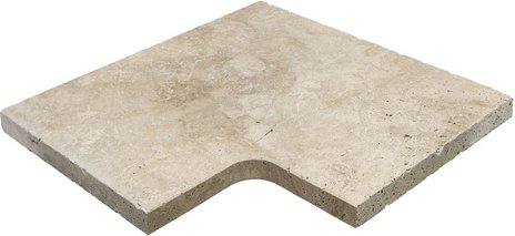 WOHNRAUSCH Beckenrandsteine »Tosca Cream«, LxBxH: 61 x 61 x 3 cm, Travertin, beige, 1 Eckstück, gefast