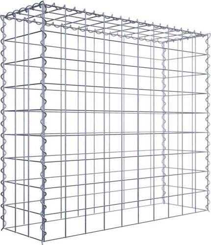 Gabiona Gabione, silbergrau, Maschenweite 10 cm x 10 cm, Spirale - silberfarben