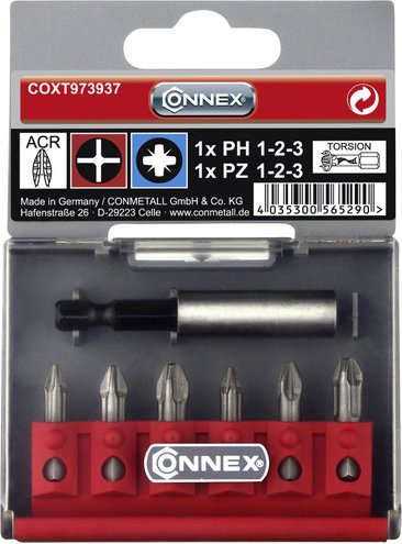 CONNEX Bitsatz, PH, PZ, Silber | Schwarz - silberfarben