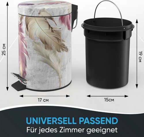 Sanilo Kosmetikeimer »Federn«, 3,0L , Lila