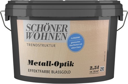 SCHÖNER WOHNEN FARBE Effektfarbe »Trendstruktur«, in Metall-Optik, blassgold, 2,5 l - goldfarben