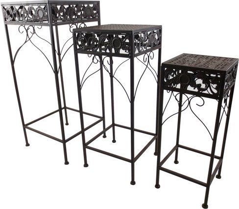 Thumbnail - Outsunny Gartentisch, BxHxT: 68,5 x 84 x 68,5 cm, schwarz, Gestell aus Metall