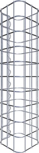 Gabiona Gabionensäule, silbergrau, Maschenweite 5 cm x 5 cm - silberfarben