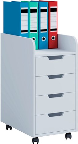 VCM Rollcontainer »Konal«, BxH: 33 x 65 cm, Holzwerkstoff - weiss