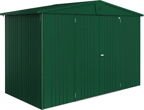 BIOHORT Gerätehaus »Europa«, Metall, BxHxT: 316 x 209 x 156 cm (Außenmaße inkl. Dachüberstand) - gruen