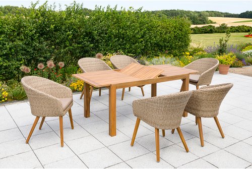 Gartenmöbel »Aronne«, 6 Sitzplätze, Aluminium, inkl. Auflagen - beige