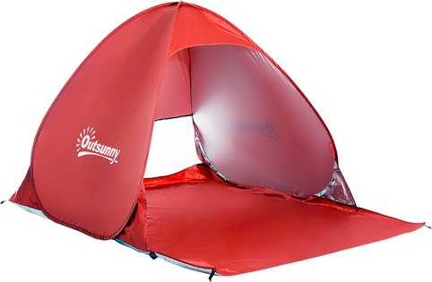 Thumbnail - Outsunny Strandmuschel, Für: 3, rot