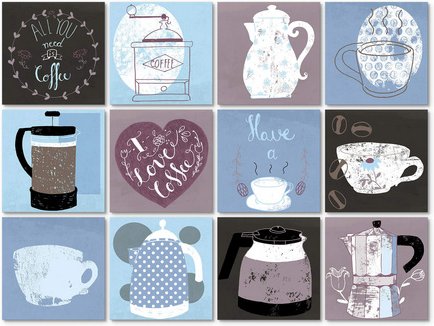 K&L Wall Art Fliesenaufkleber »I Love Coffee«, selbstklebend