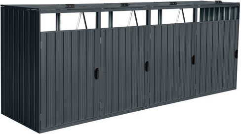 HOME DELUXE Mülltonnenbox »CUBO«, 4x 240L - grau