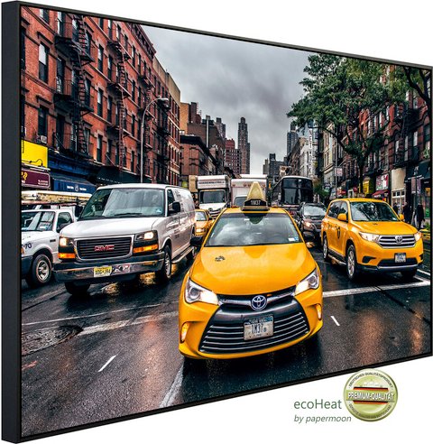papermoon Infrarotheizung »EcoHeat - New Yorker Taxis«, Matt-Effekt - bunt