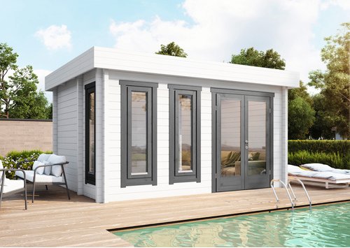 WOLFF FINNHAUS Saunahaus »Eurika«, HxT: 257 x 320 cm, Fichte, für 4 Personen - beige