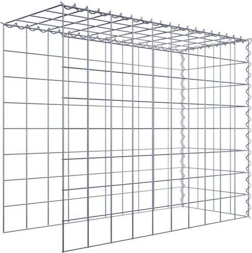 Gabiona Gabione, silbergrau, Maschenweite 10 cm x 10 cm, Spirale - silberfarben