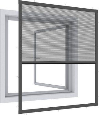 Thumbnail - WINDHAGER Insektenschutz, IS Expert Plisseefenster, 130 x 150 cm - silberfarben
