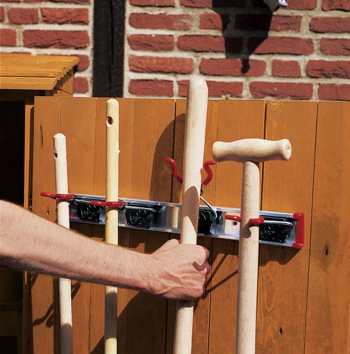 BRUNS Schiene mit 4 Gerätehaltern, BxHxL: 50 x 5,5 x 14 cm, Metall