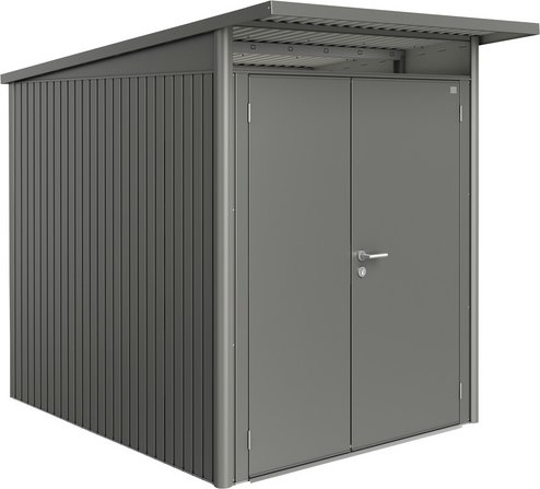 BIOHORT Gerätehaus »AvantGarde®«, Stahl, BxHxT: 174 x 218 x 214 cm (Außenmaße inkl. Dachüberstand) - grau