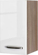 Flex-Well Hängeschrank »Valero«, Hochglanz Weiß/Sonoma Eiche, weiß, melaminbeschichtete Spanplatte - weiss