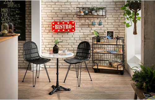 SIT Stuhl »RATTAN«, BxHxT: 50 x 84.5 x 60 cm, rattan/metall - schwarz