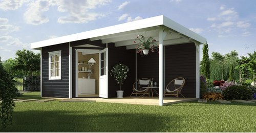 Thumbnail - WEKA Gartenhaus »213 Gr. 2«, Holz, BxHxT: 646 x 237 x 298 cm (Außenmaße inkl. Dachüberstand) - grau