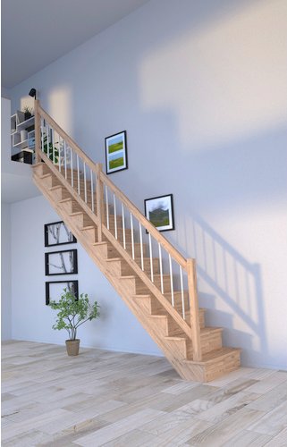 STARWOOD Systemtreppe »Lindos«, Eichenholz, 13 Stufen, max. Geschosshöhe 300 cm - braun