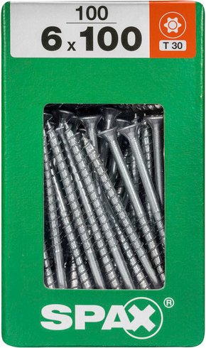 Thumbnail - SPAX Universalschraube, 6 mm, Stahl, 100 Stk., TRX 6x100 XXL - silberfarben