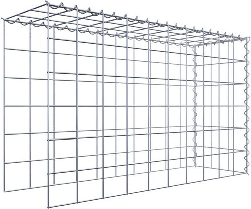 Gabiona Gabione, silbergrau, Maschenweite 10 cm x 10 cm, Spirale - silberfarben