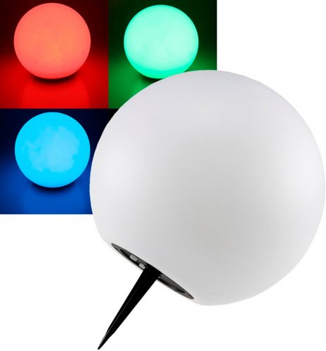 CASAYA Solarleuchte »Torina«, Ø 15 cm, Warmweiß/RGB, inkl. Erdspieß, weiß - weiss