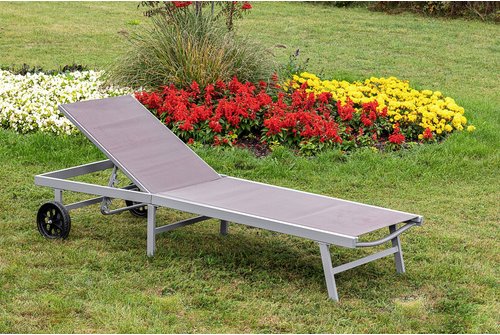 MERXX Gartenliege »Tessin«, Aluminium, inkl. Auflage - silberfarben