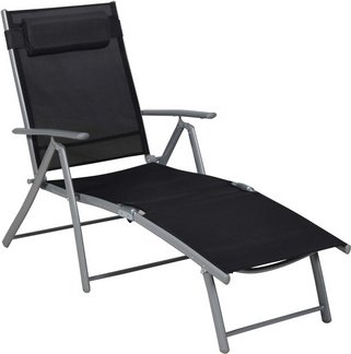 MERXX Gartenliege »Deckchair«, LxB: 140 x 64 cm, max. Belastung: 100 kg - schwarz