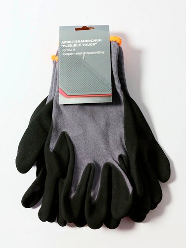 Tech Craft Arbeitshandschuhe, schwarz/grau, 3 Paar