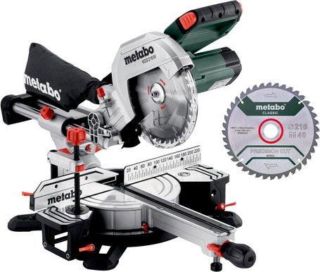 METABO Kappsäge »KGS 216 M Set«, inkl. Sägeblätter - gruen