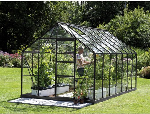 VITAVIA Gewächshaus »Merkur«, 11,5 m², Aluminium/ESG Glas, winterfest - grau