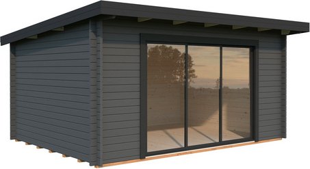 Thumbnail - PALMAKO Gartenhaus »Lea«, Aufstellmaße BxTxH: 494 x 402 x 244 cm, lackiert, Holz - grau