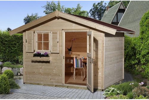 Thumbnail - WEKA Gartenhaus »123 Gr.3«, Holz, BxHxT: 390 x 247 x 205 cm (Außenmaße inkl. Dachüberstand) - beige