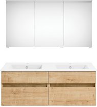 Get2You Badmöbel-Set »twenty one«, 4-teilig, Waschbecken BxHxT: 122 x 1,5 x 51 cm, montiert - braun